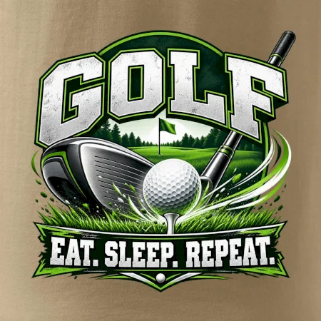 Golfová palica s loptičkou eat sleep repeat