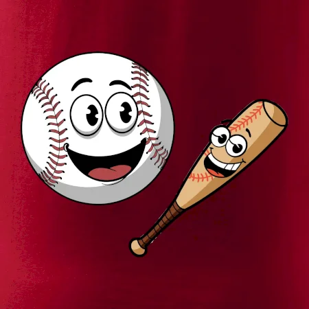 Parové tričko - baseballová raketa a loptička