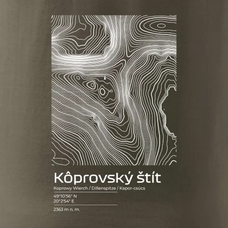 Kôprovský štít - vrstevnice v obdĺžniku