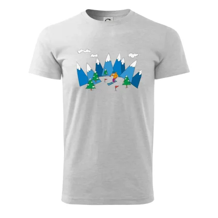 Lyžiar a farebné hory