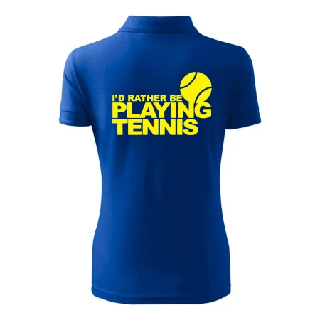 Playing tennis