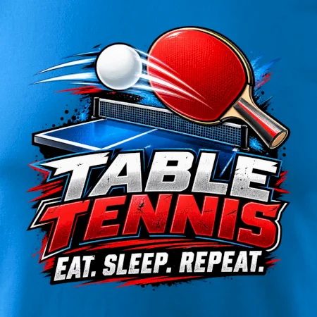 Stolní tenis pálka a míček eat sleep repeat