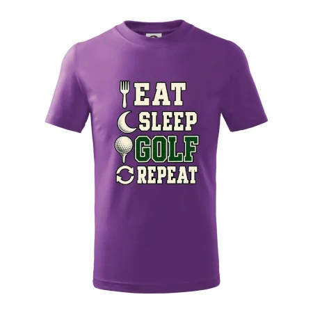 Eat sleep golf repeat typografie