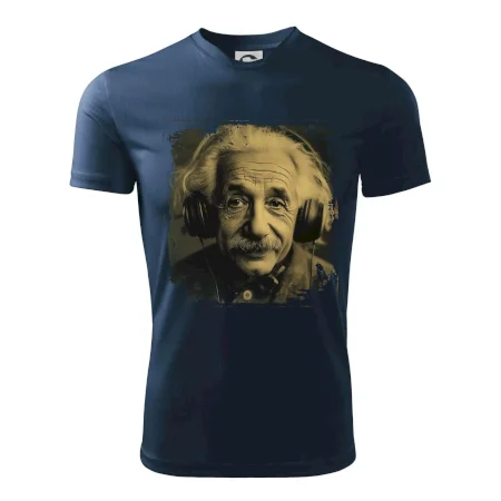 Albert Einstein so slúchadlami