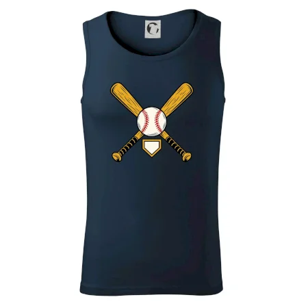 Zkřížené baseballové pálky a míček