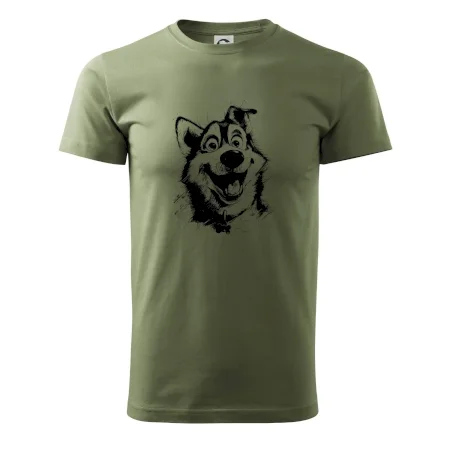 Čiernobiela karikatúra husky