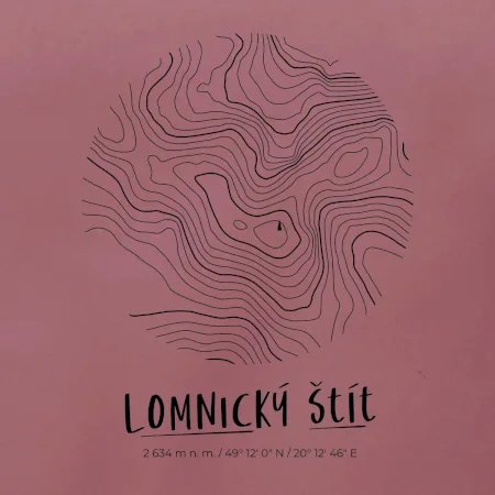 Lomnický štít - vrstevnice v kruhu