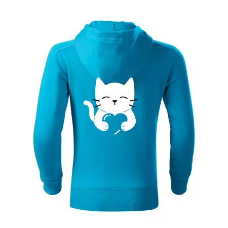 Mačka drží srdce