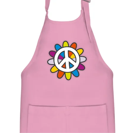 Peace symbol s kreslenou kvetinou