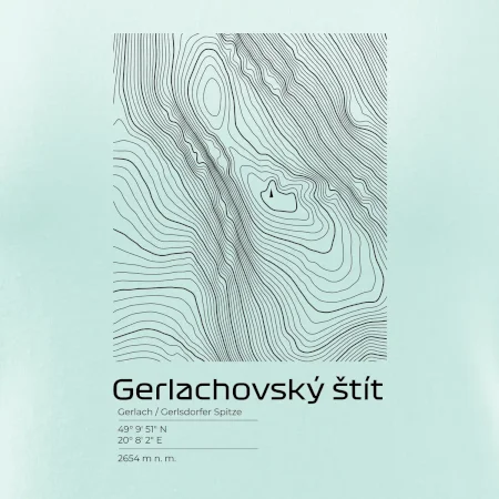Gerlachovský štít - vrstevnice v obdĺžniku