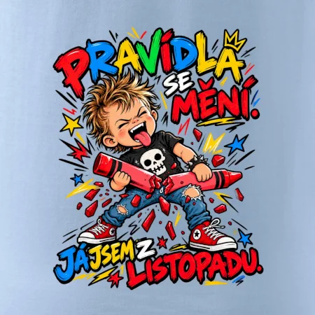 Pravidla se mění listopadový rebel s rozlomenou pastelkou