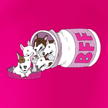 Bullterrier Friends Forever ružové (Pecka design)