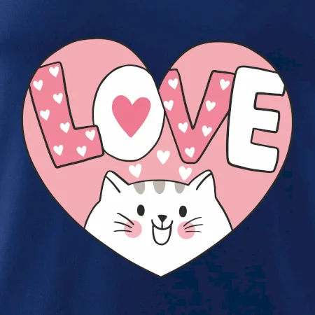 Mačka love - ružové srdce