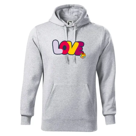 Love nápis s kvetinou