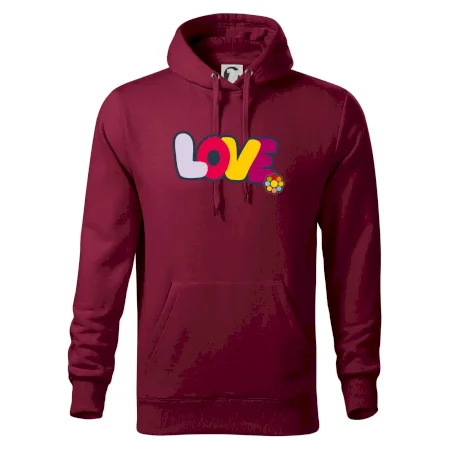 Love nápis s kvetinou