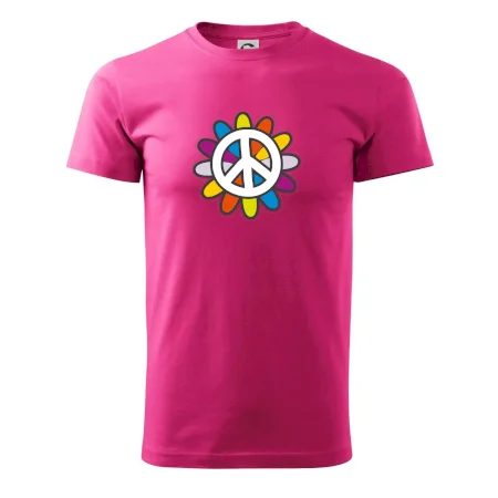 Peace symbol s kreslenou kvetinou