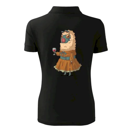 Alpaka s vínom žena
