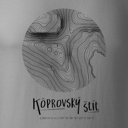 Kôprovský štít - vrstevnice v kruhu