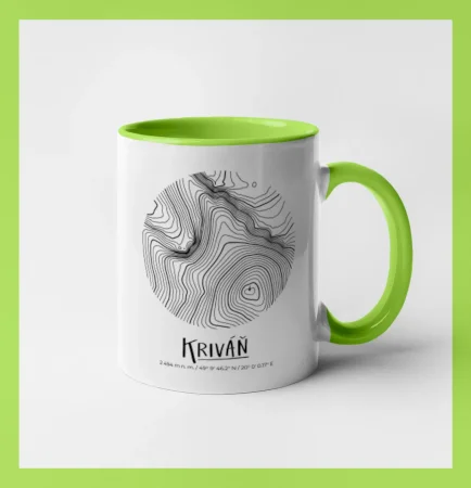 Kriváň - vrstevnice v kruhu