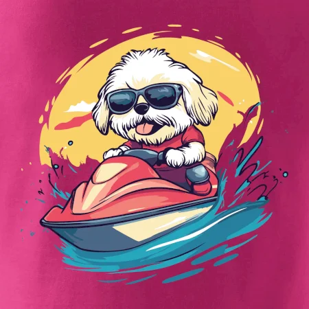 Lhasa Apso na vodnom skútri