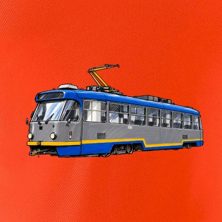 T3R SLF modrošedá kresba fixem