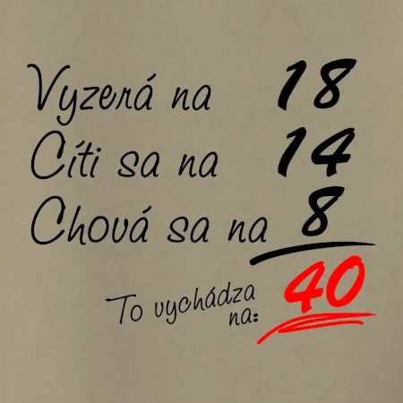 Vyzerá, cíti sa, chová sa - 40 rokov