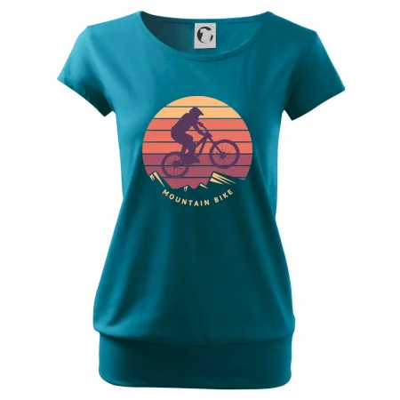 MTB farebný bicykel západ slnka