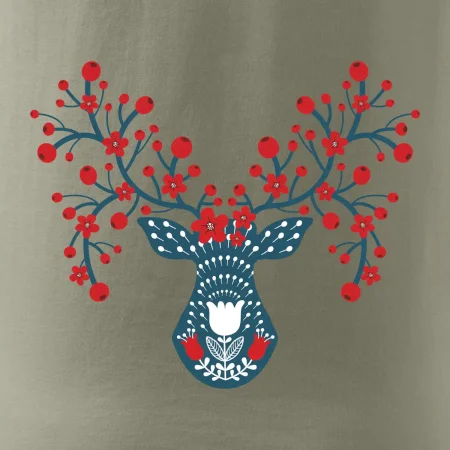 Folklór - jeleň s červenými plodmi