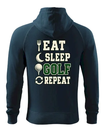 Eat sleep golf repeat typografie