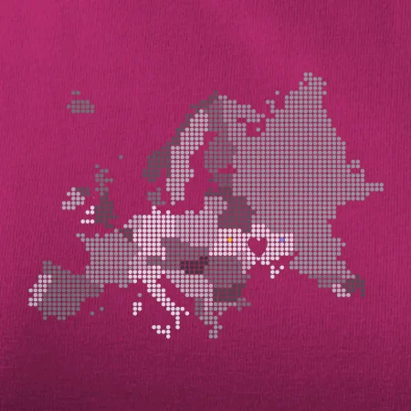 Mapa Európy - srdce v Ukrajine