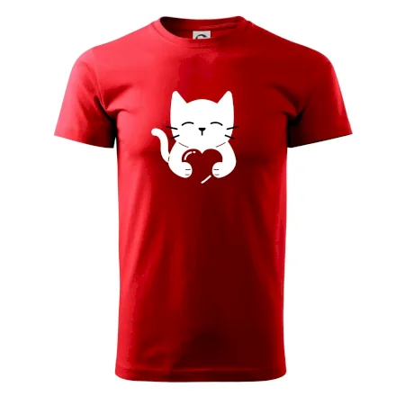 Mačka drží srdce