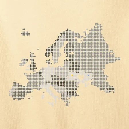 Mapa Európy - srdce v Ukrajine