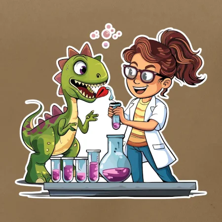Chemik a dinosaurus - dievča