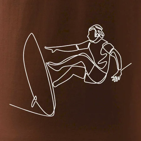 Surfer na vlne jedným ťahom