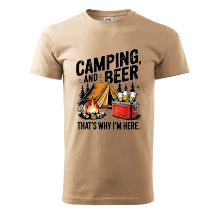Černý nápis nápis Camping and beer