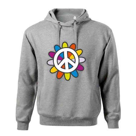 Peace symbol s kreslenou kvetinou