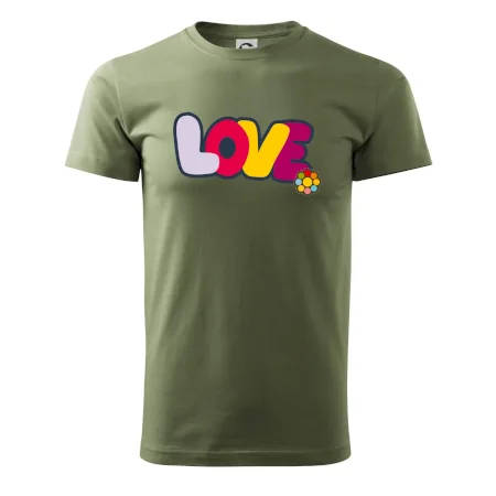 Love nápis s kvetinou
