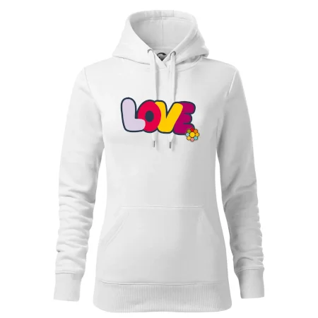 Love nápis s kvetinou