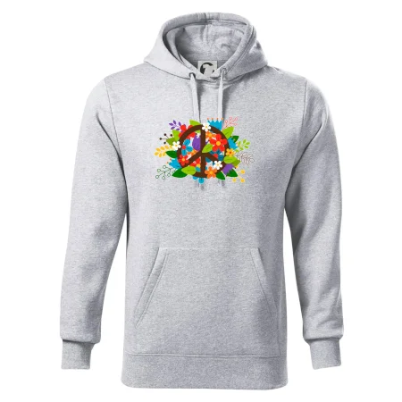 Peace symbol prerastený kvetinami