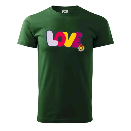 Love nápis s kvetinou