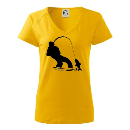 Rybár ťahajúce rybu