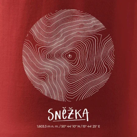 Sněžka - vrstevnice v kruhu