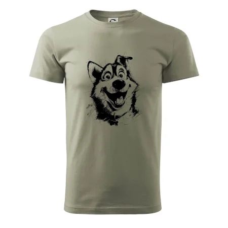 Čiernobiela karikatúra husky