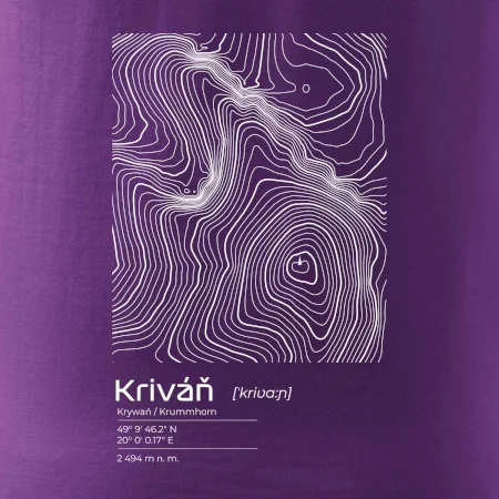 Kriváň - vrstevnice v obdĺžniku
