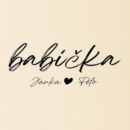 Babička Tričko s menami detí písacie písmo