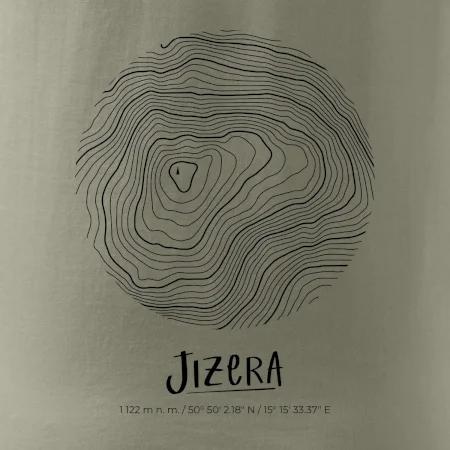 Jizera - vrstevnice v kruhu
