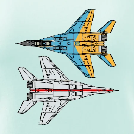 Mig 29 Fulcrum zo spoda a zo shora