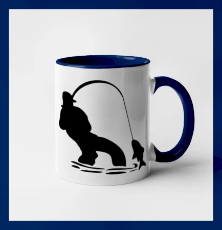 Rybár ťahajúce rybu