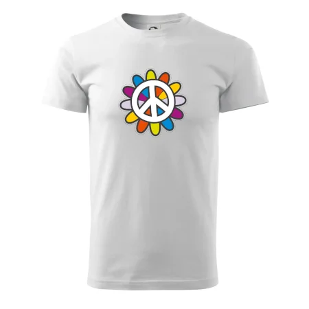 Peace symbol s kreslenou kvetinou