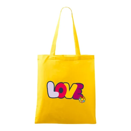 Love nápis s kvetinou
